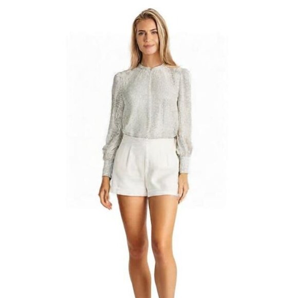 VERO MODA AWARE Collarless Edgy Minimalist Button Front Blouse SMALL - Picture 2 of 7